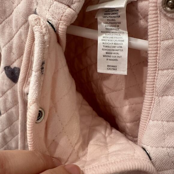 Nordstrom Pink Heart Quilted Bear Ears Bunting - Picture 9 of 11